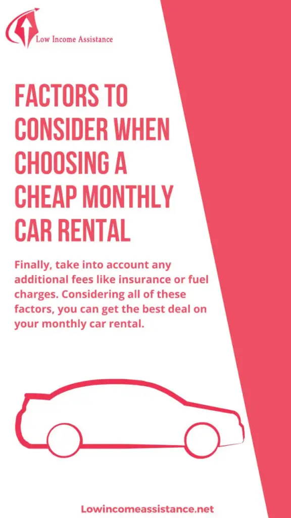 Cheapest monthly car rental